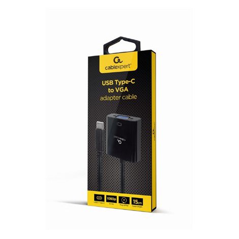 Cablexpert 15 pin HD D-Sub (HD-15) | Female | 24 pin USB-C | Male | Black | 0.15 m - 2